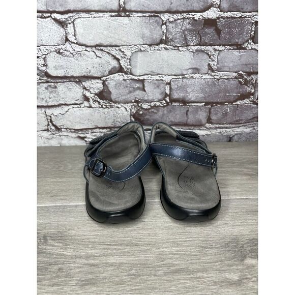 SAS Tripad NUDU Navy Blue Leather Ankle Strap Sandals Women Sz 8.5M US/39EU USA - Picture 6 of 16